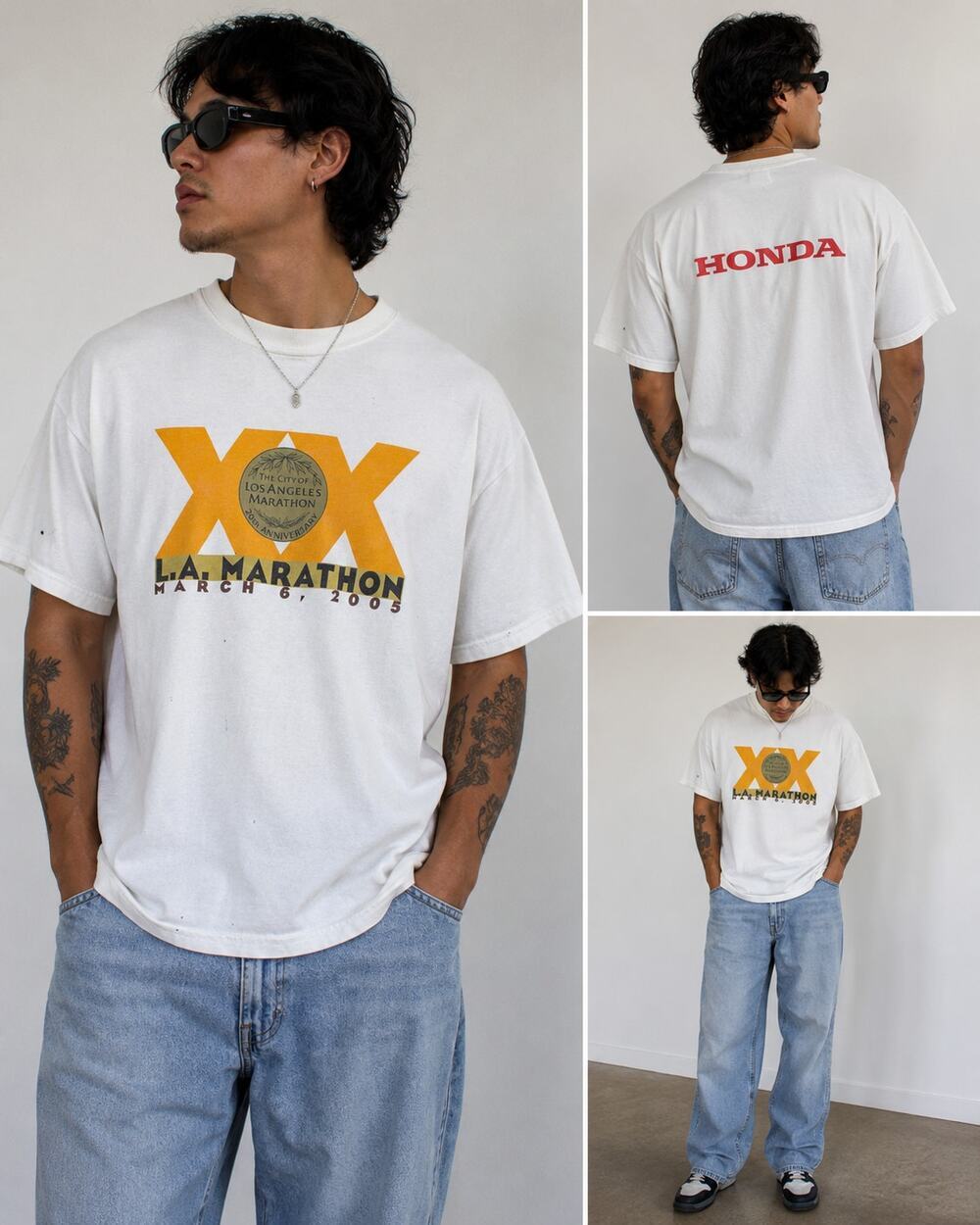 Vintage 2005 LA Marathon XX Honda T Shirt Medium USA Single Stitch Style Graphic